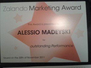 Zalando Marketing Award November 2011 Zalando Marketing Award November 2011