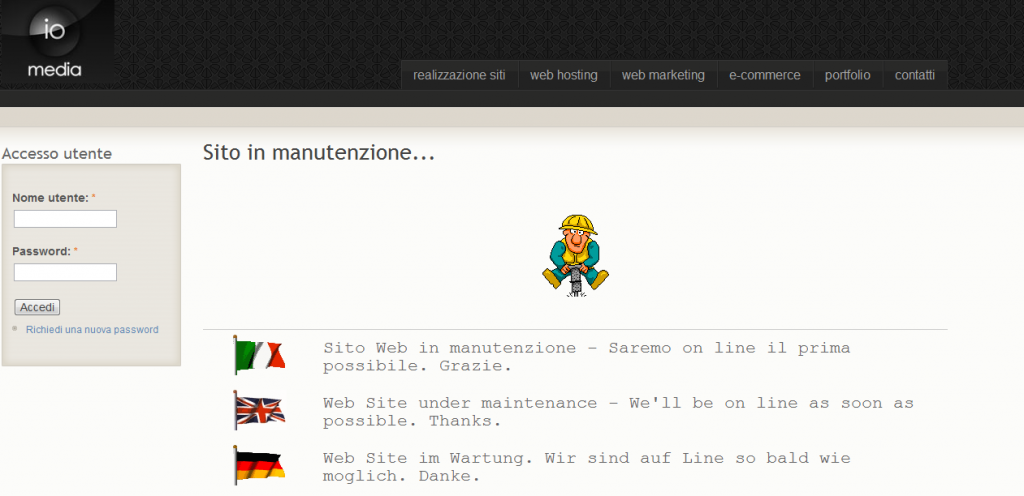 Sito in manutenzione